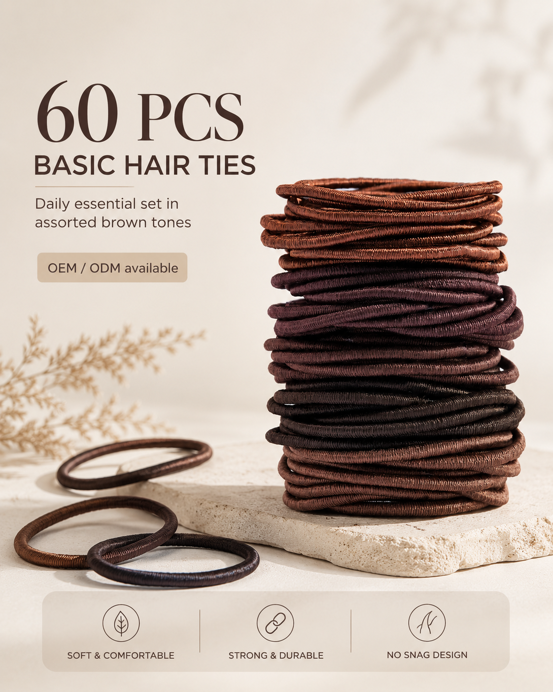 60-piece Hair Tie Set