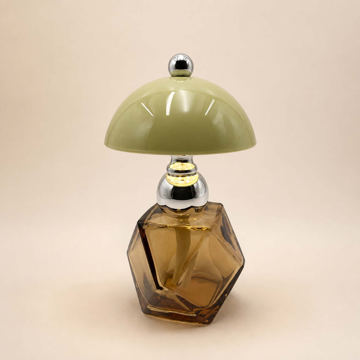 Amber Glass Table Lamp