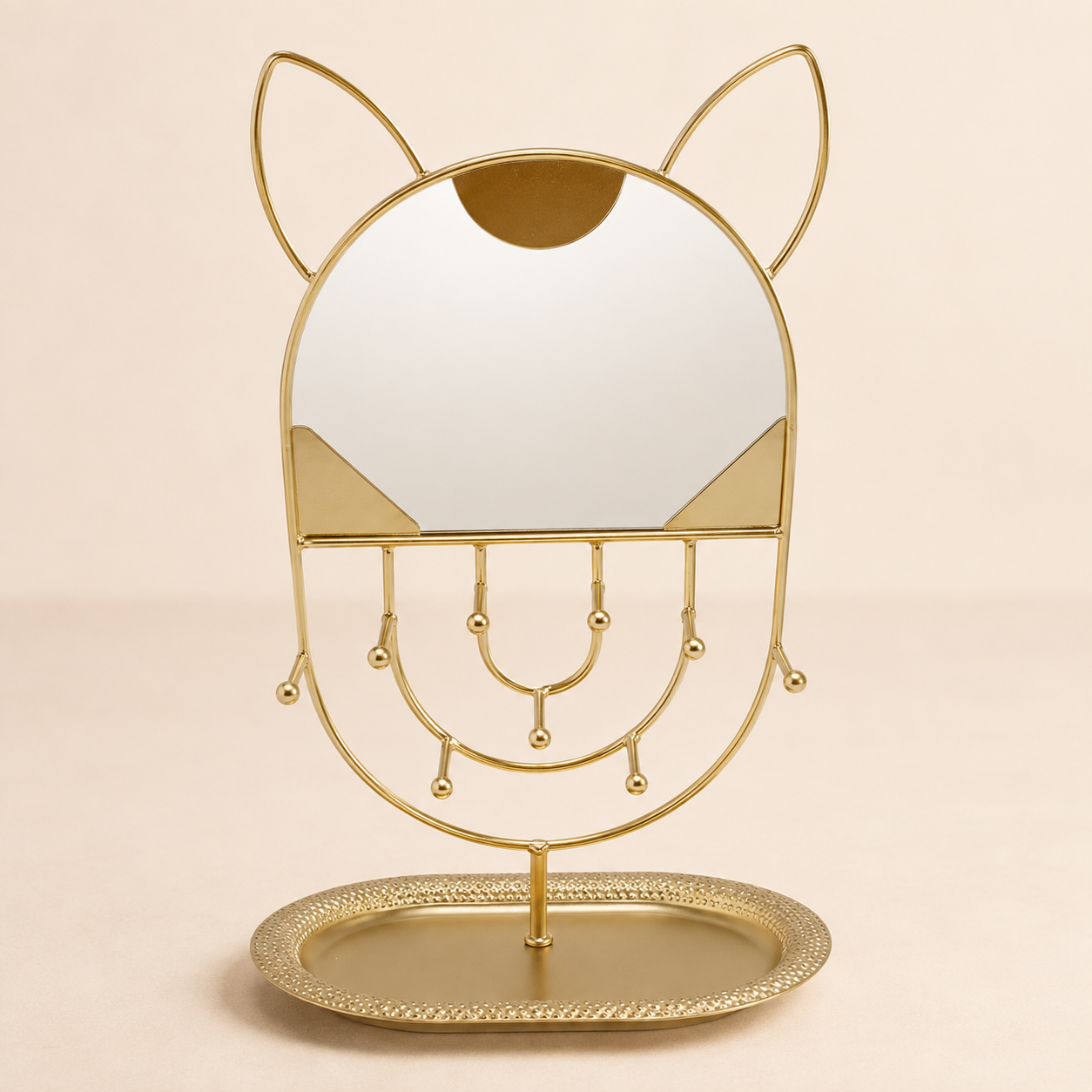 Cat-Shaped Jewelry Organizer Mirror
