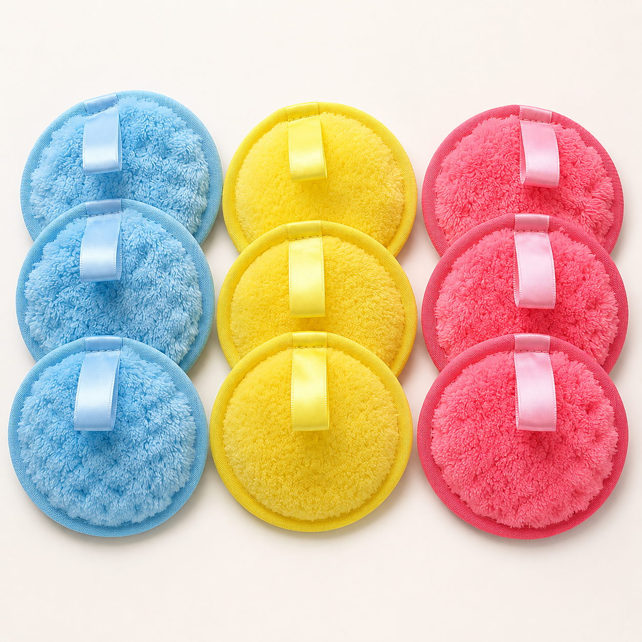 Colourful Fluffy Reusable Makeup Remover Pads