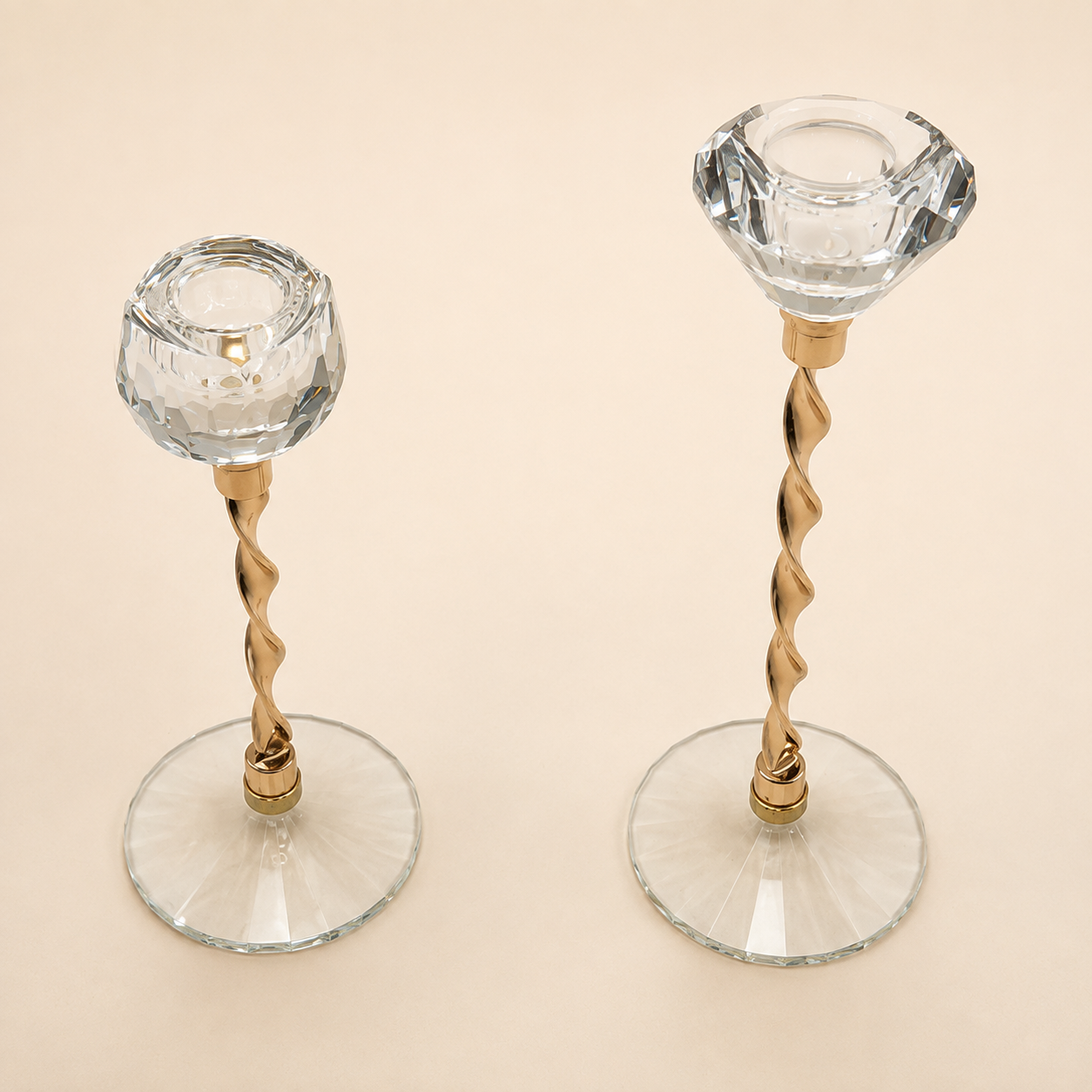 Crystal Spiral Candlestick Pair