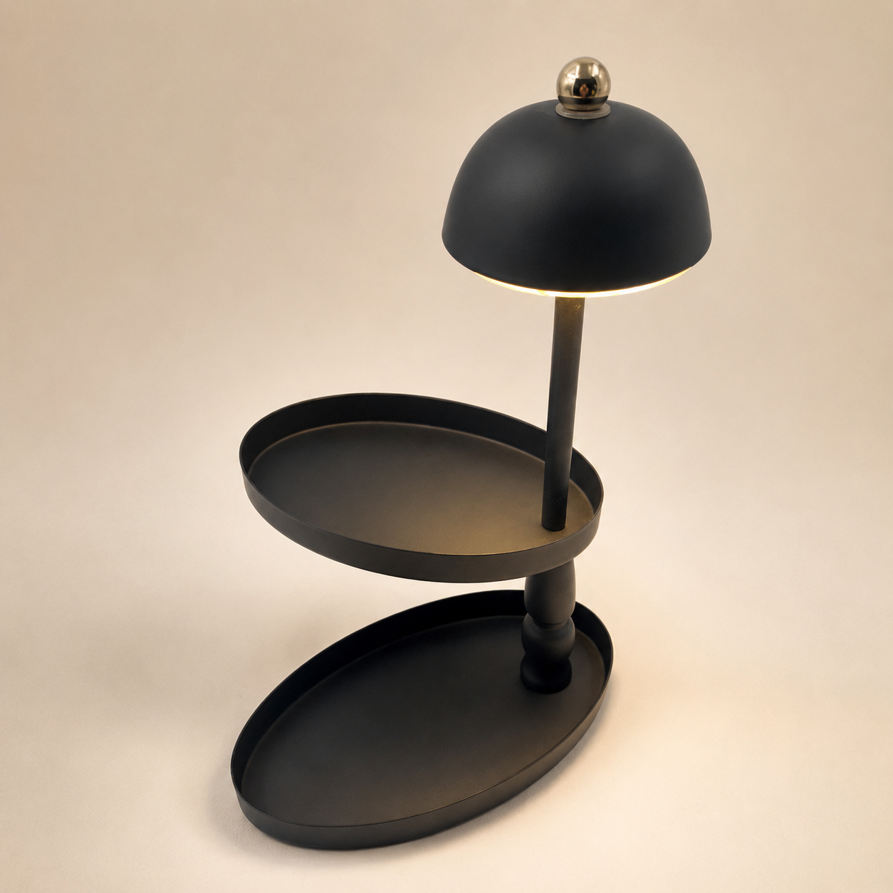Dark Two-Tier Lamp Organizer