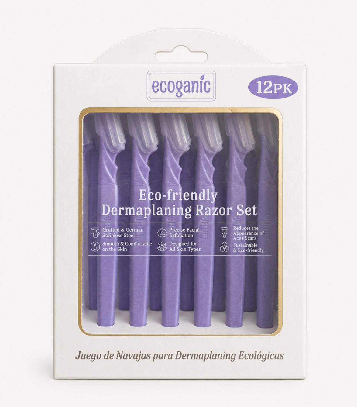 Eco-Friendly Purple Dermaplaning Razor Set