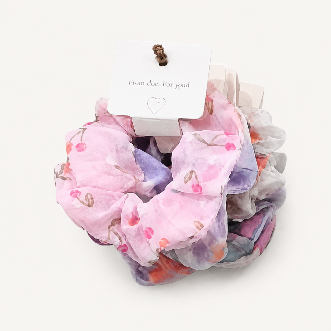 Floral Print Hair Scrunchie Assortment