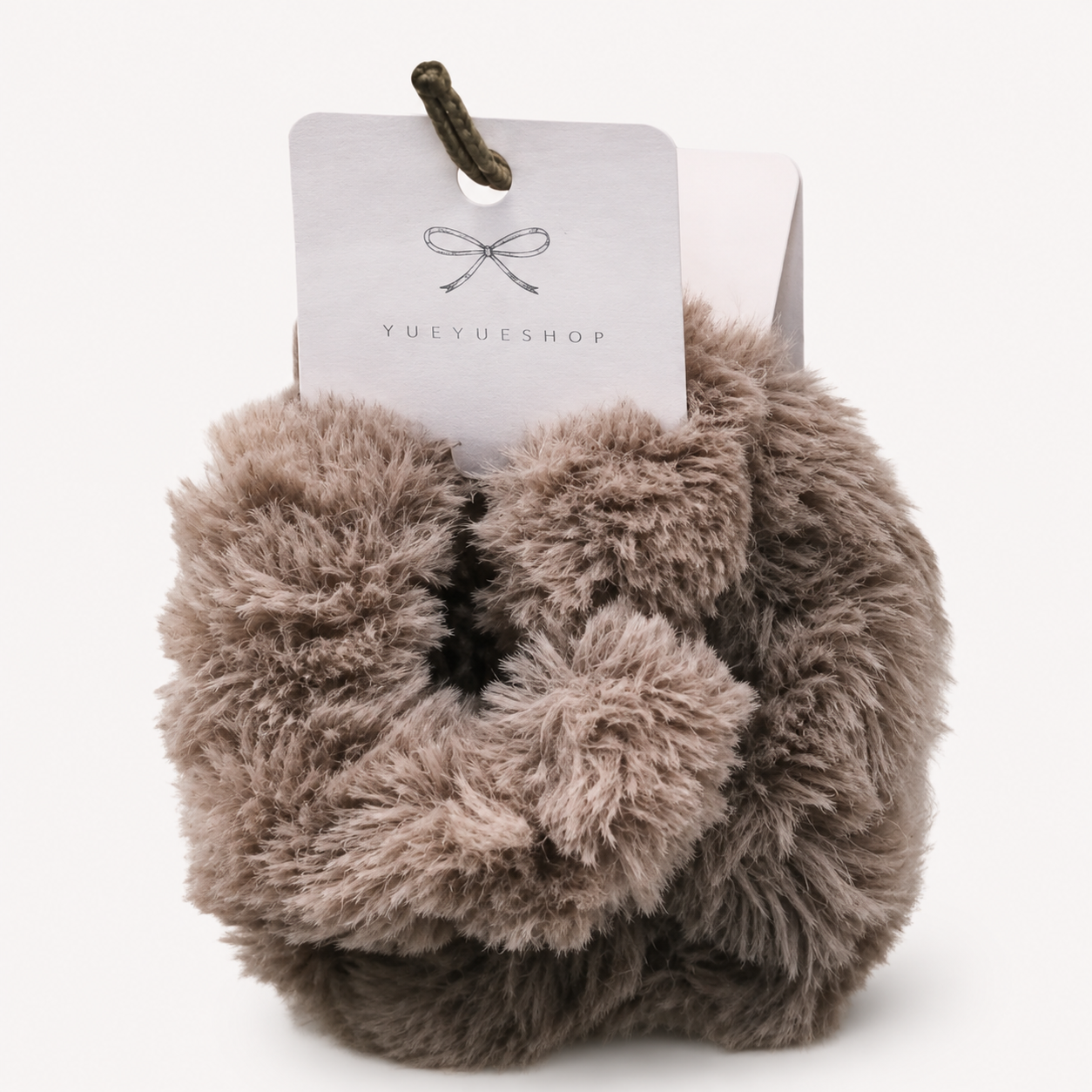 Fluffy Brown Hair Scrunchie Set