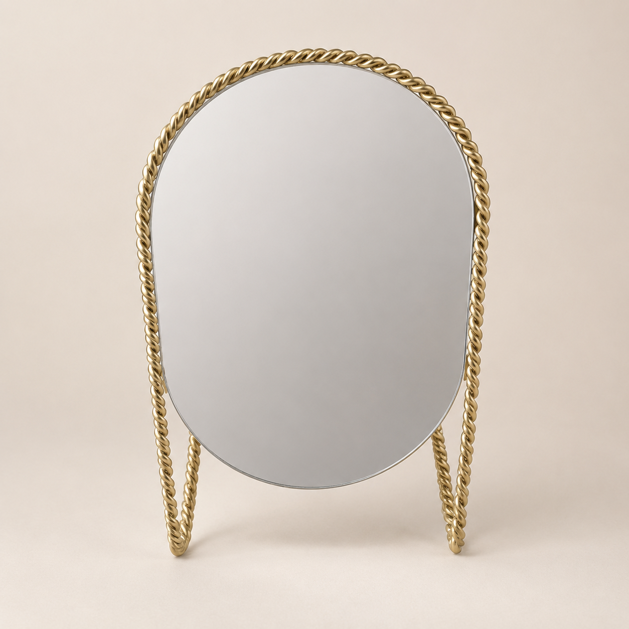 Gold Rope-Frame Table Mirror