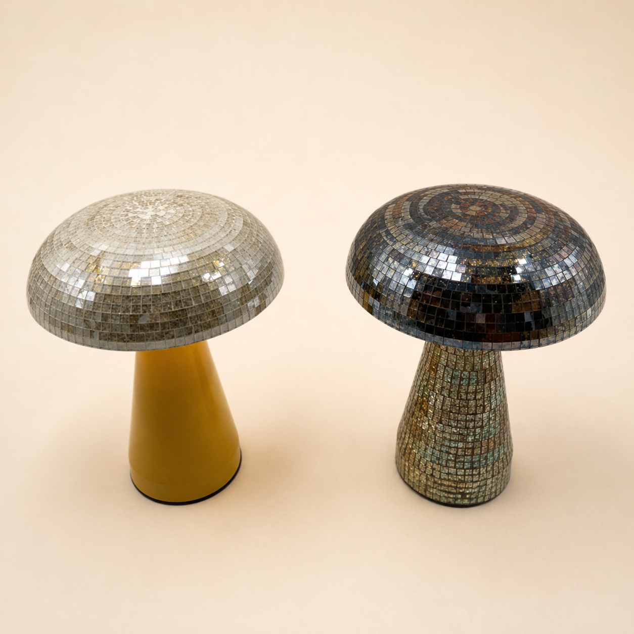 Mosaic Mushroom Table Lamp Set