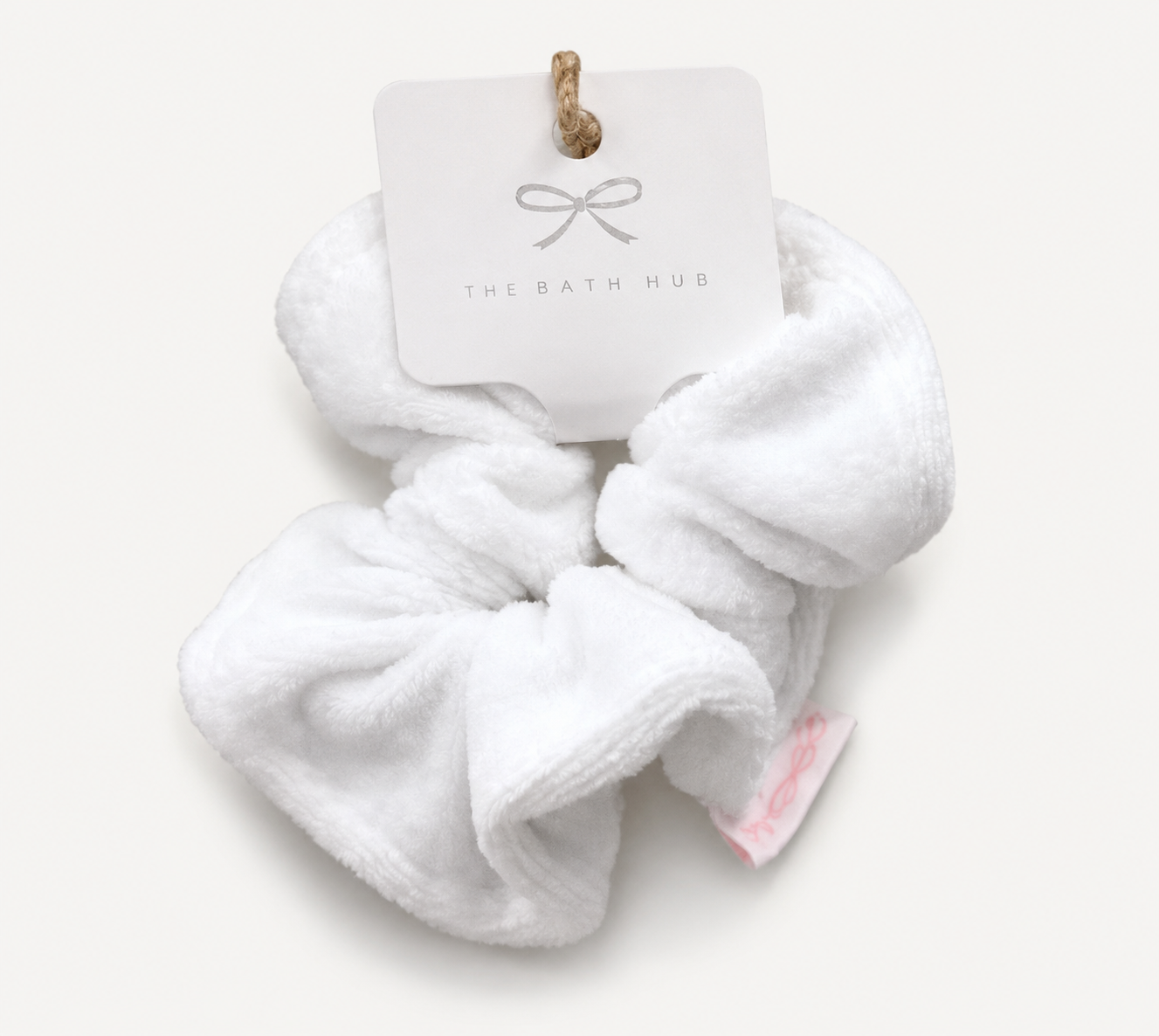 Plush White Hair Scrunchie Set