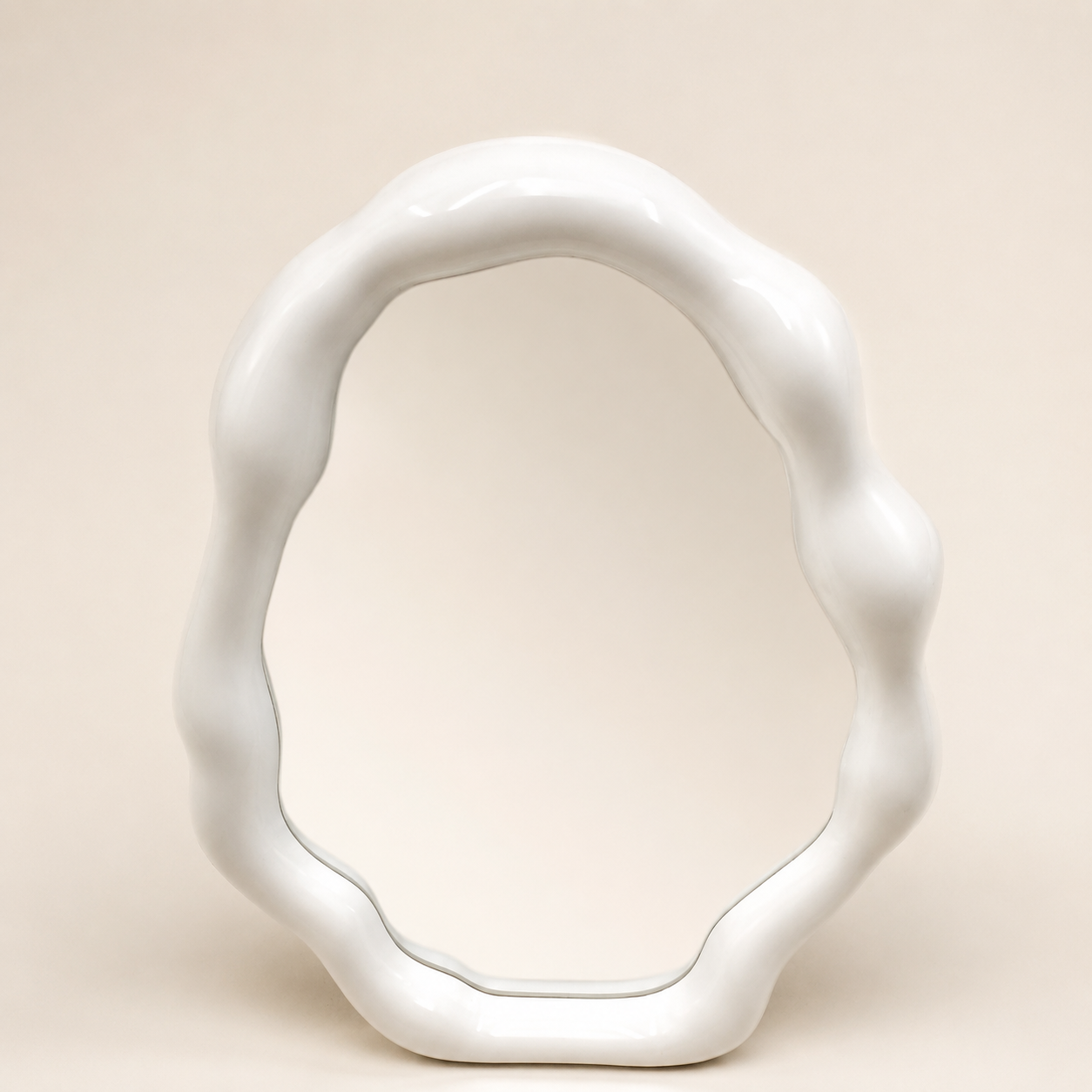 White Organic Table Mirror